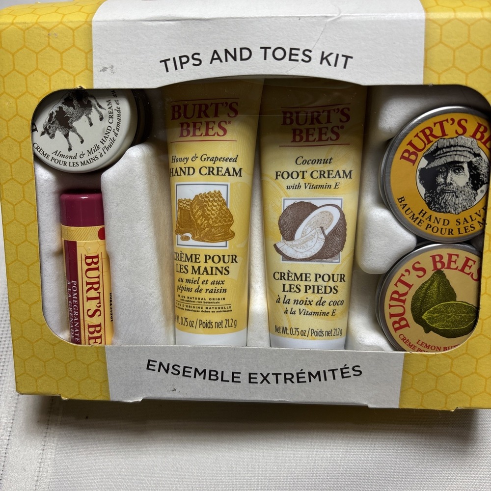Burt's Bees Tips and Toes Kit Ensemble Extremities Set of 6 NEW SEALED NIB